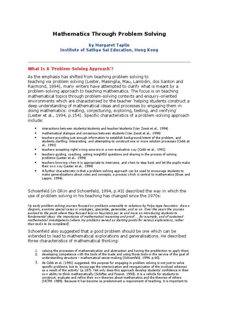 Mathematics Through Problem Solving | PDF | National Council Of ...