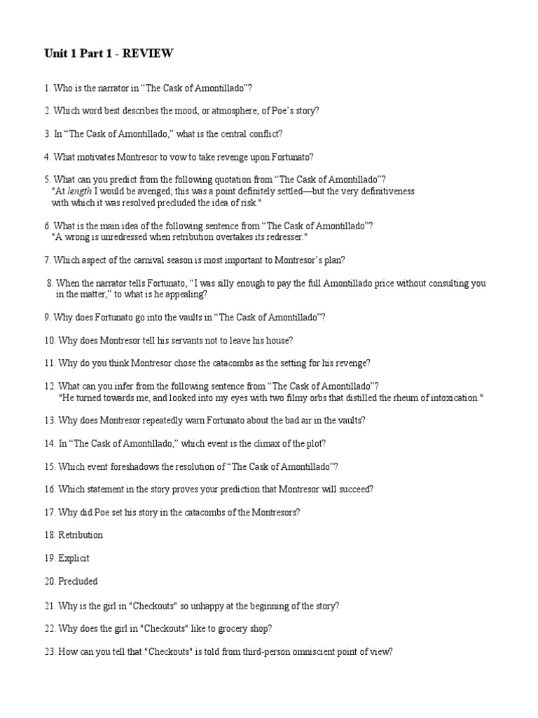 Grade 9 Unit 1 Part 1 Review | PDF