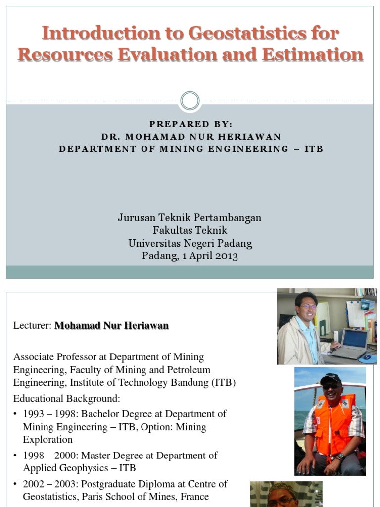 Introduction to Geostatistics in Mining | PDF | Spatial Analysis | Variance