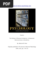 Download The Fallacy of Personal Validation a Classroom Demonstration of Gullibility by David SN17378132 doc pdf