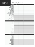 Submodality Worksheet: Visual 1 2 3 4