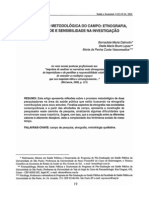 A Construcao Metodologica Do Campo Etnografia Criatividade e Sensibilidade Na Investigacao