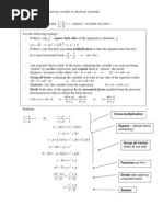 Solving Algebraic Formulae