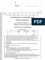 2011 Mathematical Methods (CAS) Exam 2