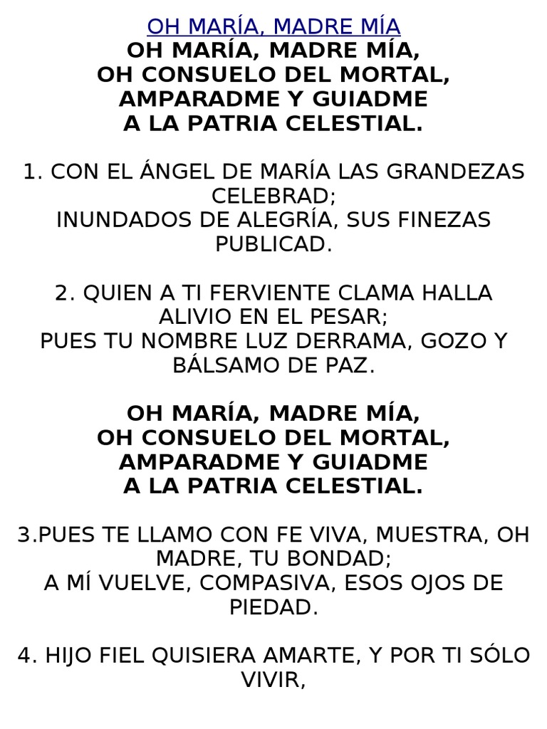 Cantos y Poemas a la Virgen María | PDF | María, madre de Jesús | Oración
