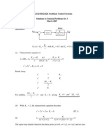 ME2142/ME2142E Feedback Control Systems Solutions To Tutorial Problems Set 3 March 2007