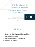 Breaking The Logjam of Malnutrition in Pakistan Islamabad Launch October 4, 2013, Lawrence Haddad