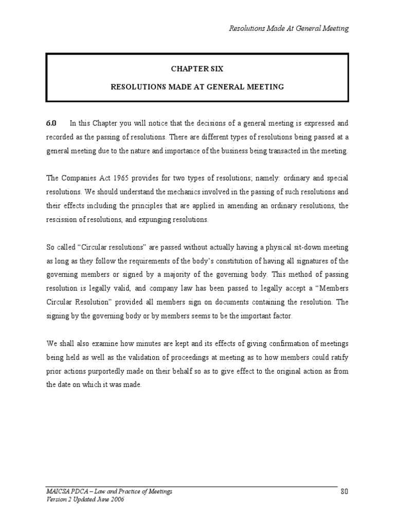Understanding Resolutions in Meetings | PDF | Board Of Directors ...