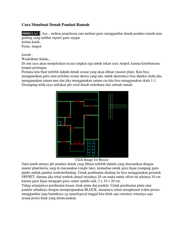 Cara Membuat  Denah  Pondasi Rumah 