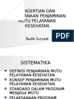 Pengertian Dan Pelaksanaan Mutu Pelayanan Kesehatan