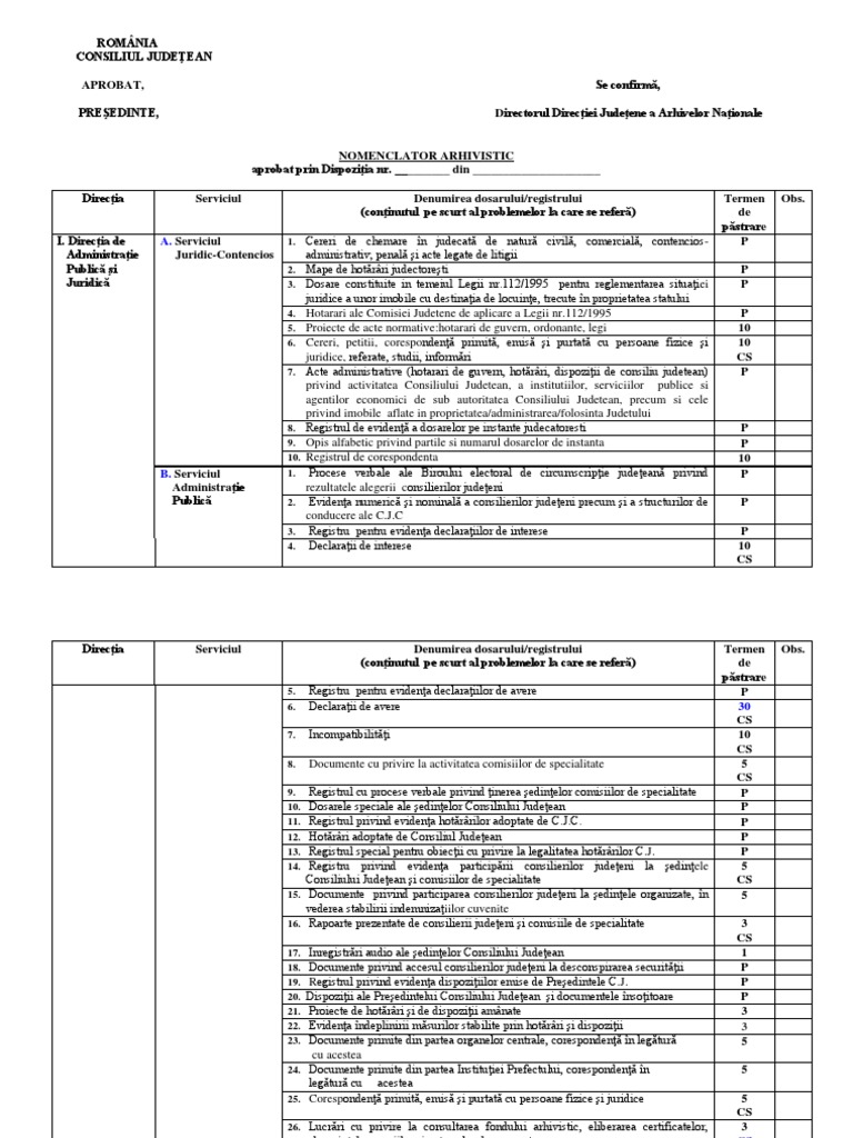 11445642 Nomenclator Arhivistic Consiliu Judetean