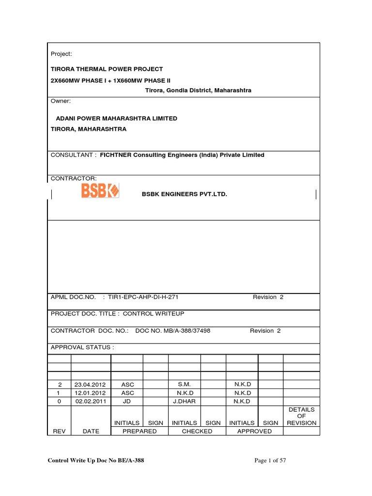 Control Write Up A388 | PDF | Pump | Valve
