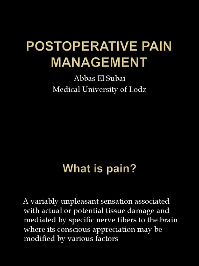 Postoperative Pain Management Strategies | PDF | Analgesic | Opioid