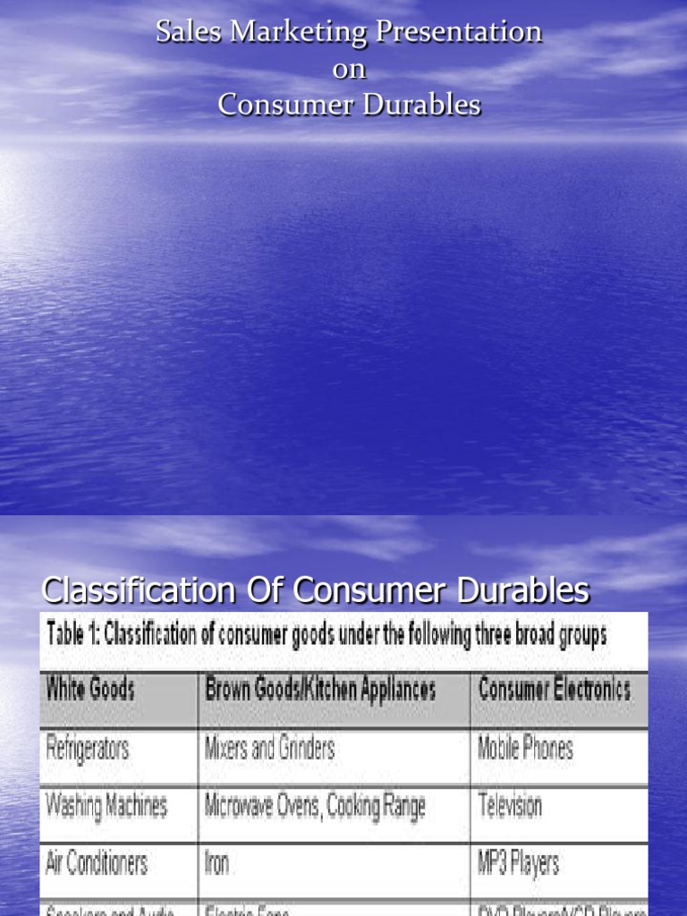 Sales Presentation Consumer Durables PDF Profit (Accounting