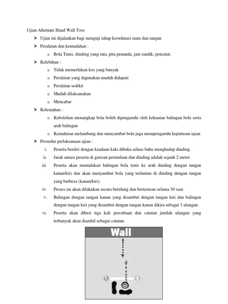 Alternate Hand Wall Toss Test PDF