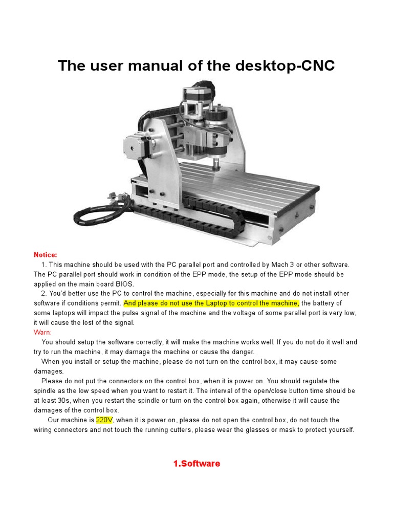 Cnc 6040 User Manual | Personal Computers | Numerical Control