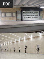 As caricaturas de António na nova estação do metro no aeroporto de Lisboa v