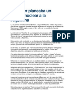 Thatcher Planeaba Un Ataque Nuclear a La Argentina