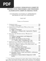 Download Understanding Indigenous Dispute Resolution Processes and Western ADR by carlo_osi SN17386792 doc pdf