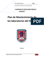 Plan de Mantenimiento Laboratorios Isepch 2013 Oscar