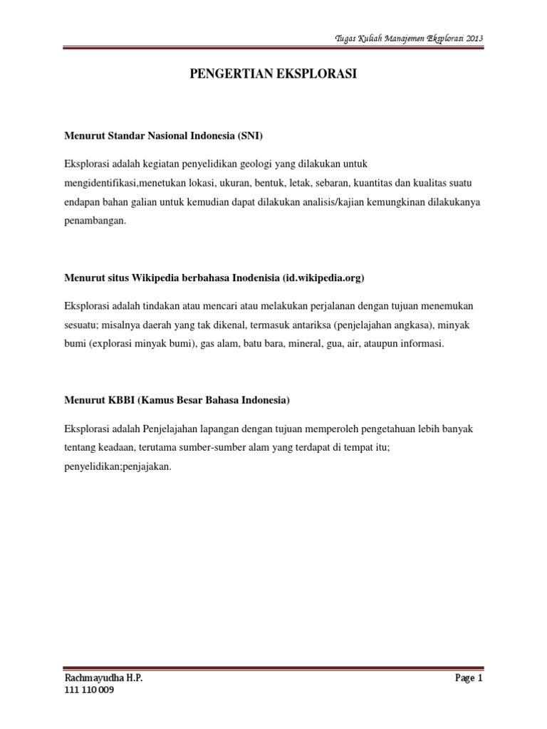 Pengertian Eksplorasi Pdf
