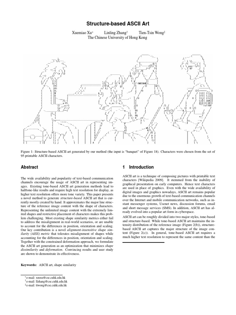 Structure-Based ASCII Art Generation | PDF