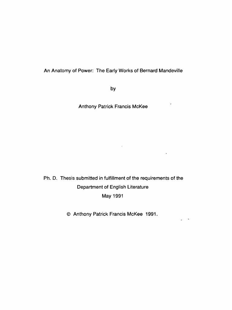 Mandeville Early Works | PDF | René Descartes | Soul