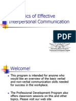The Basics of Effective Interpersonal Communication: Professional Development Program