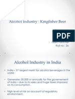 Alcohol Industry: Kingfisher Beer: - Hiren Panchal Roll No: 36