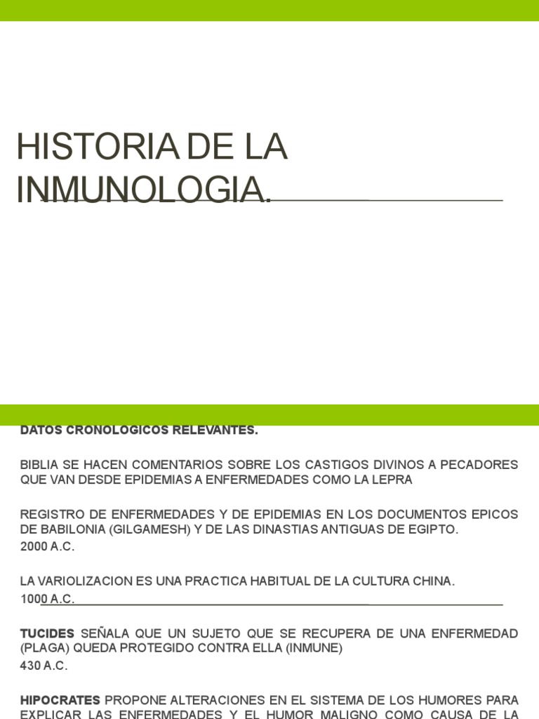 Historia de La Inmunologia PDF