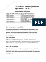 Calificaciones de Proceso de Soldadura y Soldadores Según La Norma AWS D1