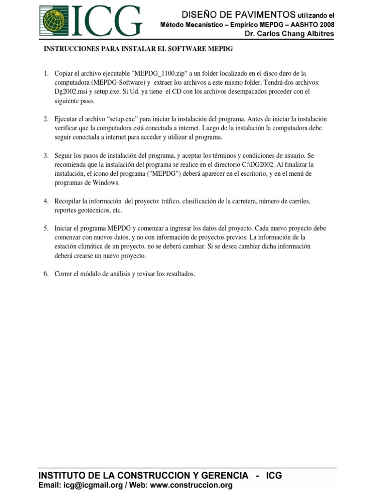Instalación del Software MEPDG | PDF | Tecnología
