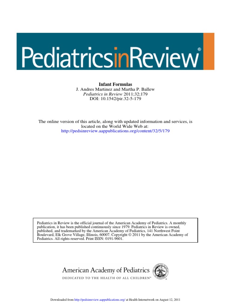 Infant Formulas. Pediatr Rev 2011 | PDF | Probiotic | Infant Formula