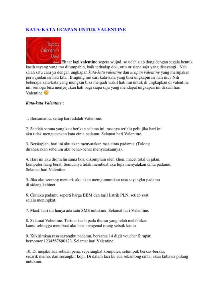 Unduh Gratis Gambar Valentine Terupdate oleh Kata Cinta
