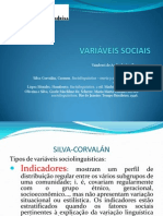 VARIÁVEIS SOCIAIS