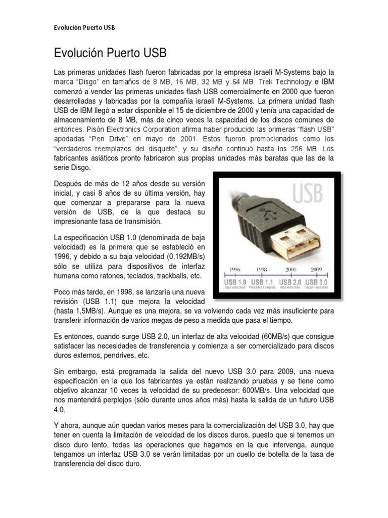 Evolución de la Memoria USB | PDF