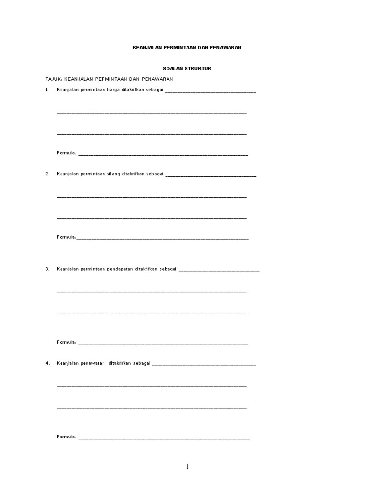 Keanjalan Permintaan Dan Penawaran Syp Pdf