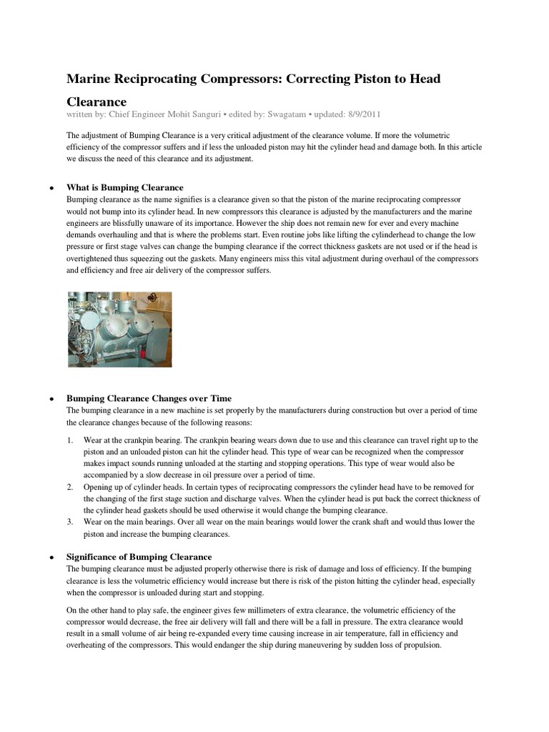 Marine Reciprocating Compressors | PDF