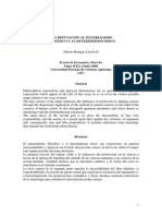 Refutación Al Materialismo Filosófico y Al Determinismo Físico