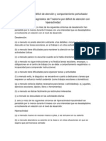 Trastornos Por Déficit de Atención y Comportamiento Perturbador Criterios para El Diagnóstico de Trastorno Por Déficit de Atención Con Hiperactividad