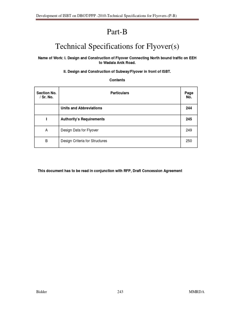 Flyover Design Specifications for ISBT | PDF | Specification (Technical ...