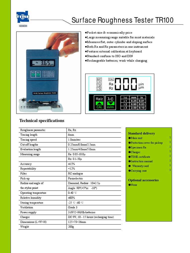 An Accurate and Concise Review of the TR100 Surface Roughness Tester PDF