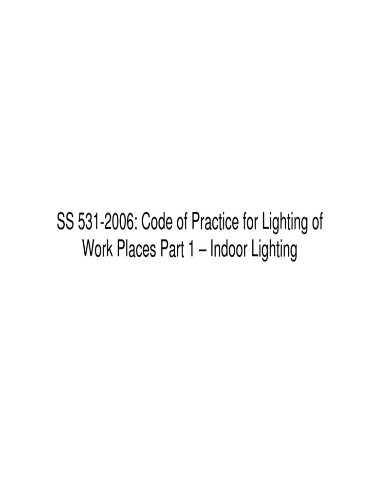 SS 531: Indoor Lighting Standards | PDF | Lighting | Interior Design