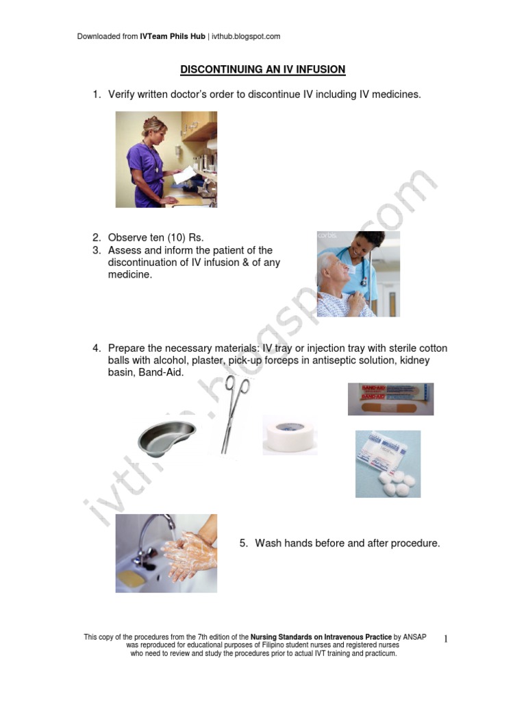 Discontinuing An IV Infusion | PDF
