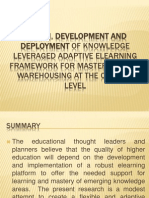 Design, Development and Deployment of Knowledge Leveraged Adaptive Elearning Framework For Mastering Data Warehousing at The College Level