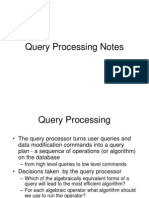 Query Processing Notes