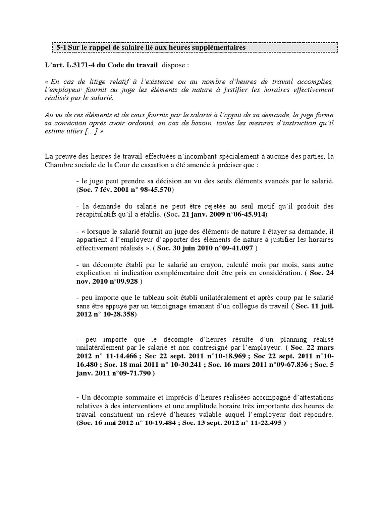 Sur le rappel de salaire lié aux heures supplémentaires Heures supplémentaires Gouvernement