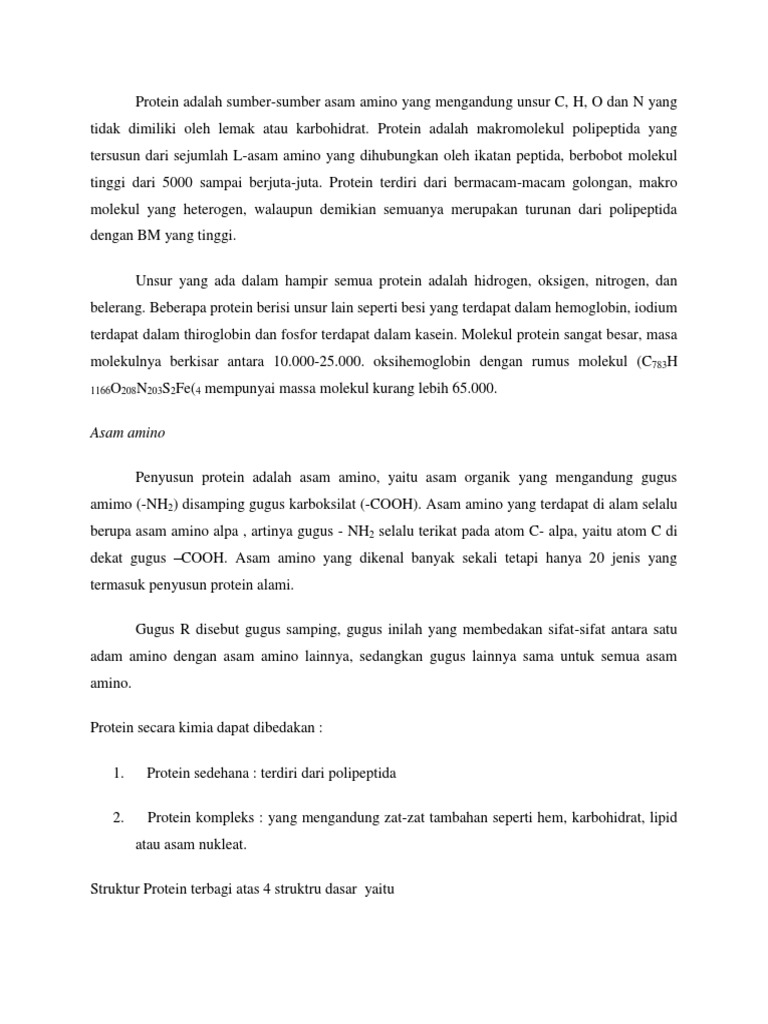 Struktur dan Fungsi Protein dalam Biologi | PDF | Sains & Matematika