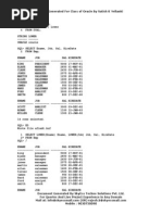 Spool Generated For Class of Oracle by Satish K Yellanki