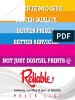 Reliable PriceList 2012